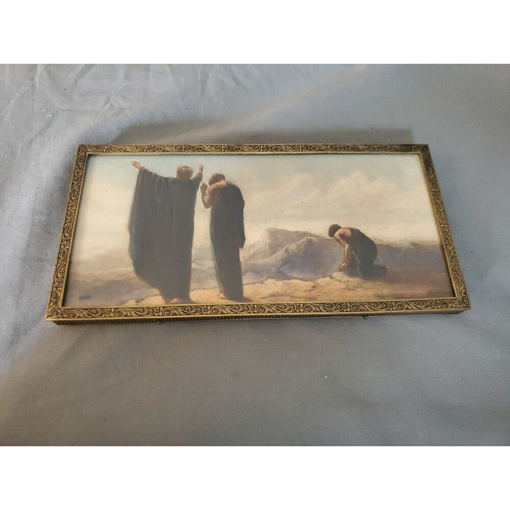 Antique Danish Artist Arild Rosenkrantz Print The OMNIPRESENT Art Nouveau Frame